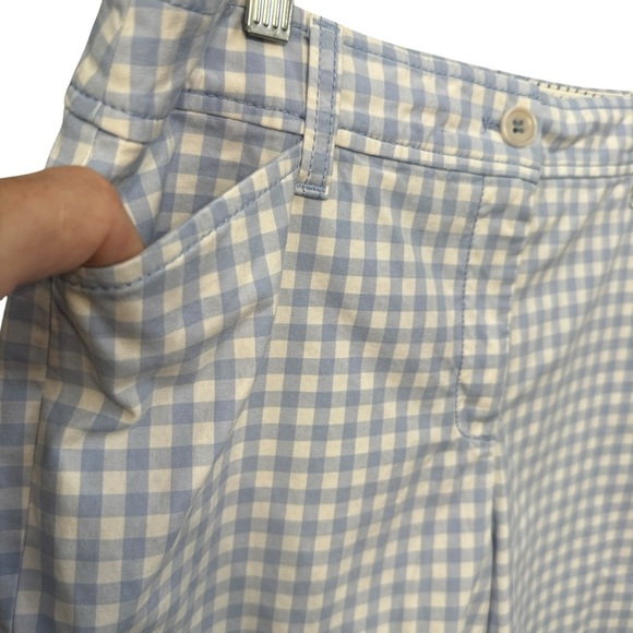 Talbots Perfect Crop Pants Women’s 10P Blue Gingham Check - Picture 2 of 8